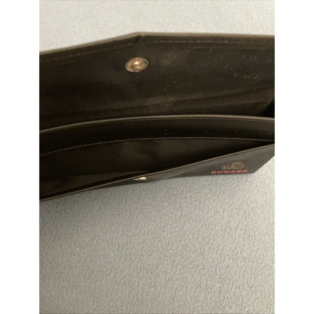 Cunard Shipping Black Faux Leather Travel Wallet Organizer for Tickets, Cash ETC